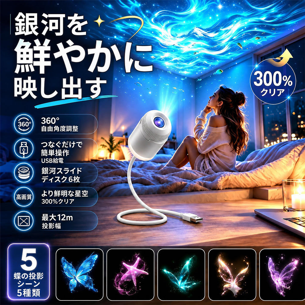 Comauo® ナイトライトプロジェクター - スマートホログラフィック星空プロジェクター