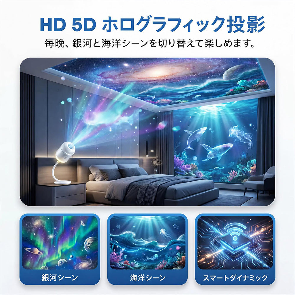 Comauo® ナイトライトプロジェクター - スマートホログラフィック星空プロジェクター